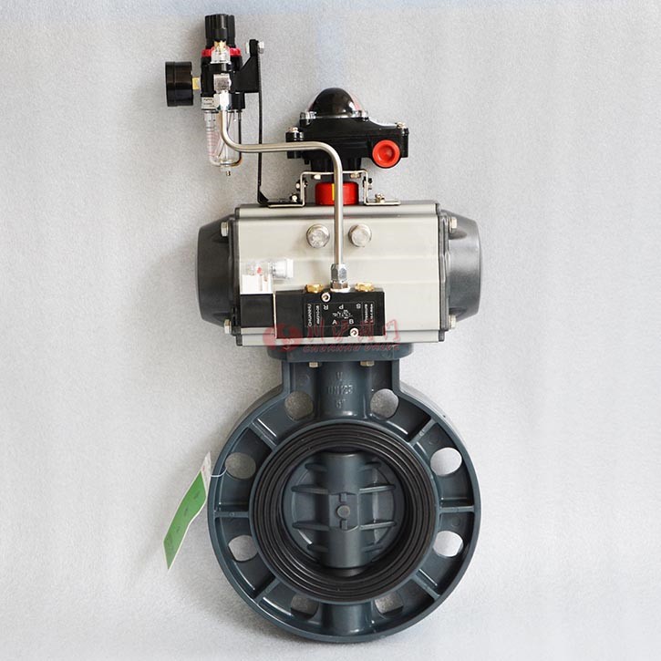 气动塑料蝶阀实物图