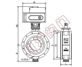 电动法兰蝶阀 结构图