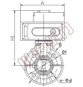 电动塑料蝶阀 结构图