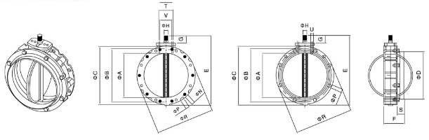 气动粉体蝶阀结构图