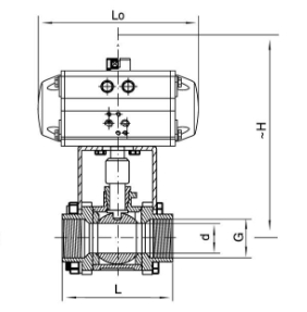 气动内螺纹球阀结构图
