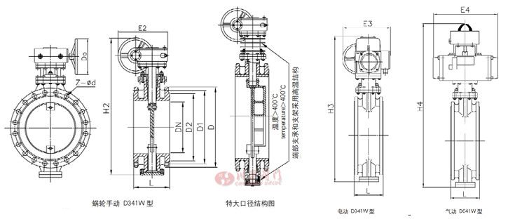 法兰式通风蝶阀结构图